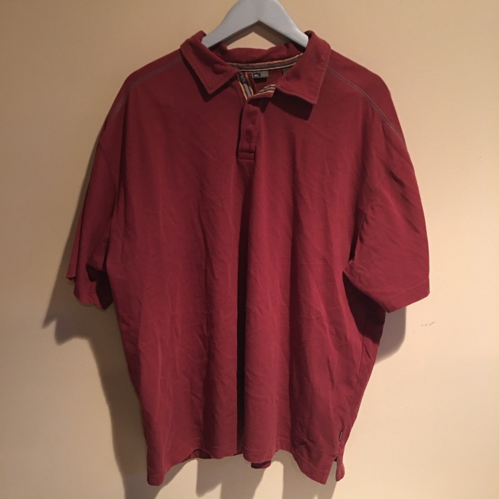 REI Sun Protection Polo XXL Rust Snap Buttons